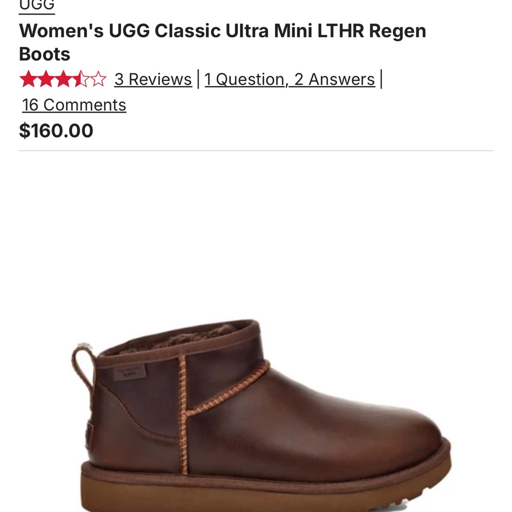 UGG Women's UGG Classic Ultra Mini LTHR Regen Boots